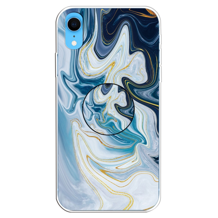 Embossed Varnished Marble TPU Protective Case with Holder