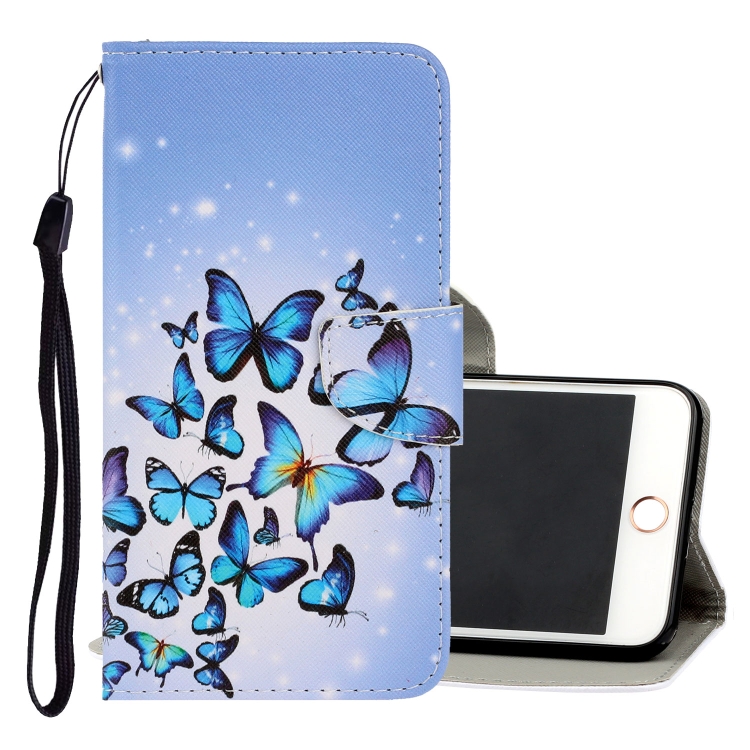 3D Colored Drawing Horizontal Flip PU Leather Case with Holder & Card Slots & Wallet