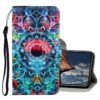 3D Colored Drawing Horizontal Flip PU Leather Case with Holder & Card Slots & Wallet