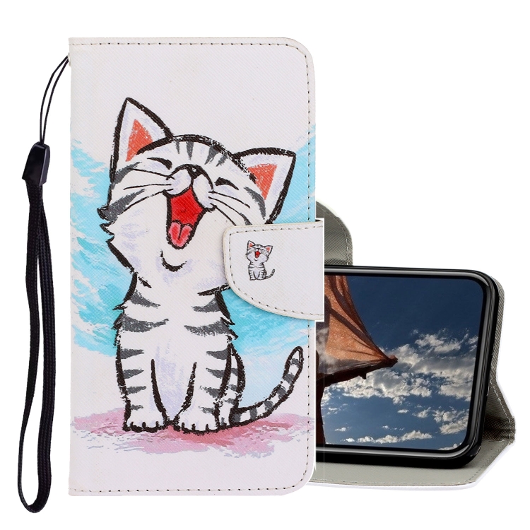 3D Colored Drawing Horizontal Flip PU Leather Case with Holder & Card Slots & Wallet