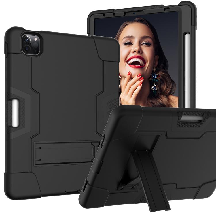 Contrast Color Silicone + PC Combination Case with Holder