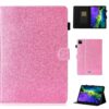 Glitter Left and Right Flat Leather Case with Sleep Function & Card Slot & Buckle Anti-skid Strip and Bracket