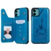 Skull Head Embossing Pattern Shockproof Protective Case with Holder & Card Slots & Wallet