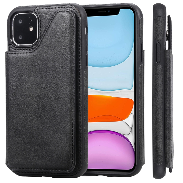 Shockproof Calf Texture Protective Case with Holder & Card Slots & Frame