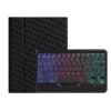 B10S Triangle Holder Three-color Backlight Bluetooth Keyboard Leather Case