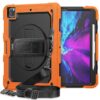 Shockproof Colorful Silicone + PC Protective Case with Holder & Shoulder Strap & Hand Strap & Pen Slot