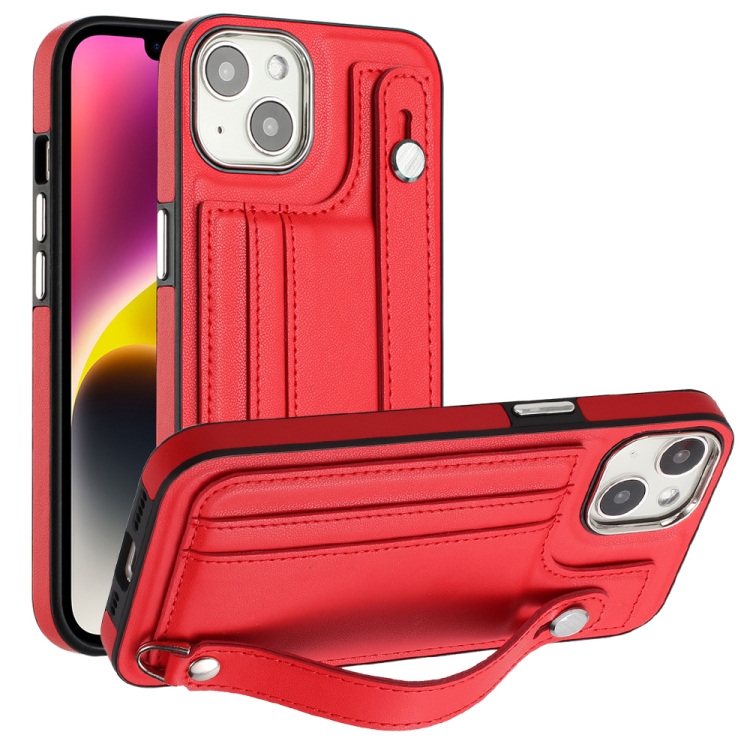 Shockproof Leather Phone Case with Wrist Strap