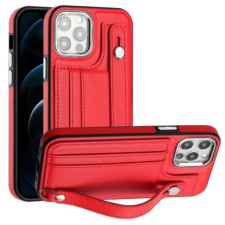Shockproof Leather Phone Case with Wrist Strap