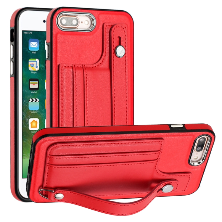 Shockproof Leather Phone Case with Wrist Strap