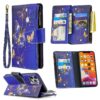 Colored Drawing Pattern Zipper Horizontal Flip Leather Case with Holder & Card Slots & Wallet