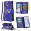 Colored Drawing Pattern Zipper Horizontal Flip Leather Case with Holder & Card Slots & Wallet