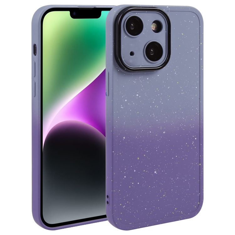 Gradient Starry Silicone Phone Case with Lens Film