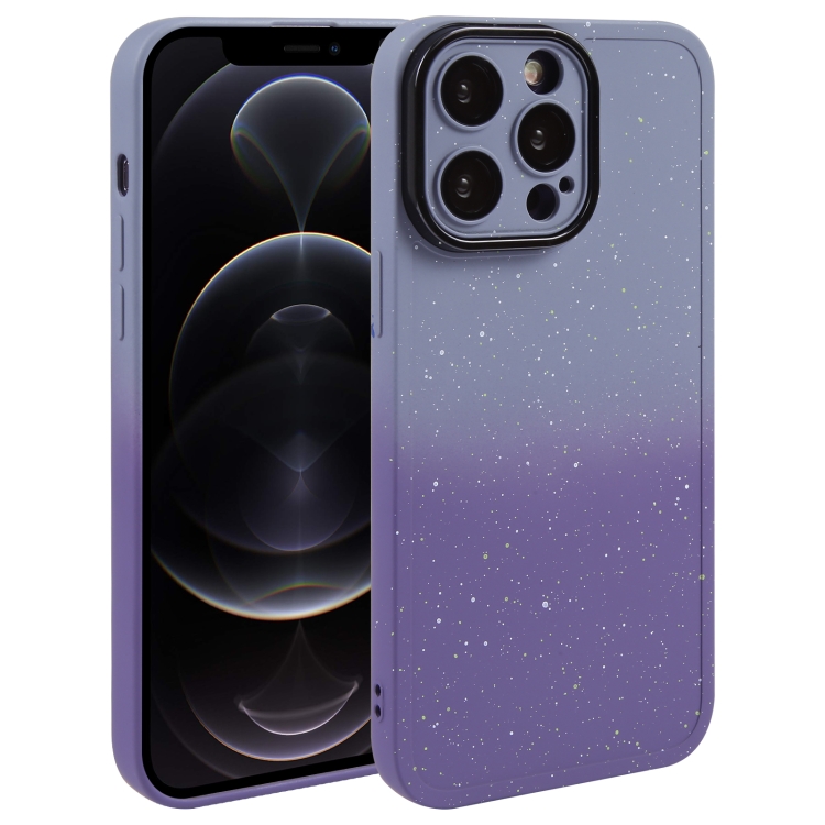 Gradient Starry Silicone Phone Case with Lens Film