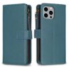 9 Card Slots Zipper Wallet Leather Flip Phone Case