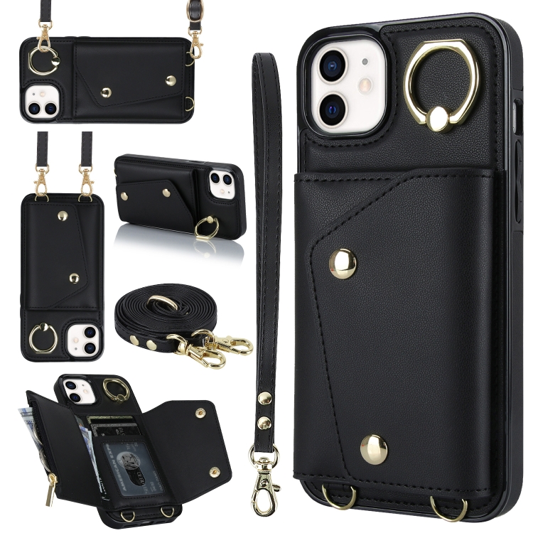 Zipper Card Bag Phone Case with Dual Lanyard