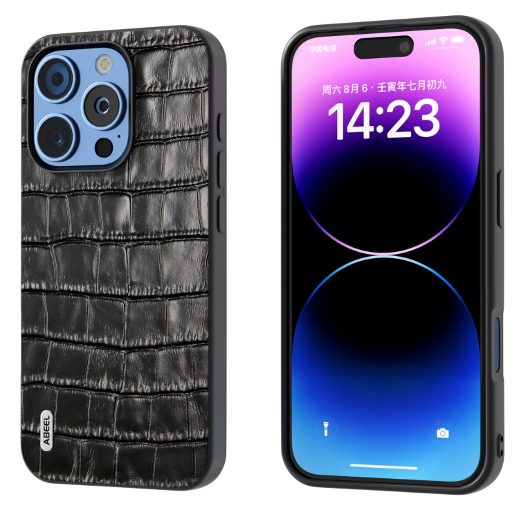 ABEEL Crocodile Texture Genuine Leather Phone Case