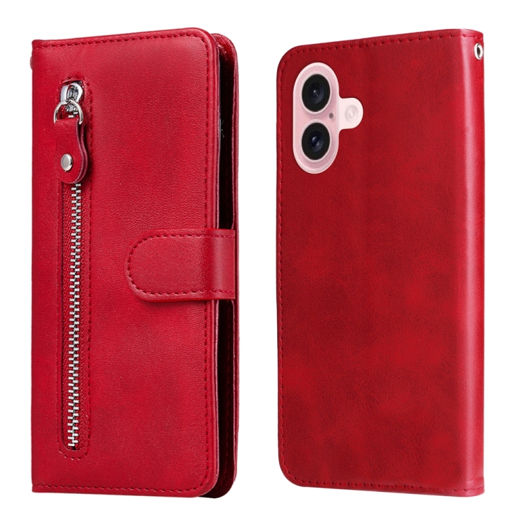 Fashion Calf Texture Zipper Leather Phone Case