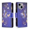 Colored Drawing Pattern Zipper Phone Leather Case