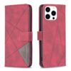 Magnetic Buckle Rhombus Texture Leather Phone Case