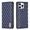 Diamond Lattice Magnetic Leather Flip Phone Case