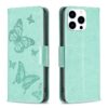 Embossing Two Butterflies Pattern Leather Phone Case