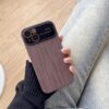Wood Grain TPU Phone Case with Lens Film