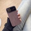 Wood Grain TPU Phone Case with Lens Film