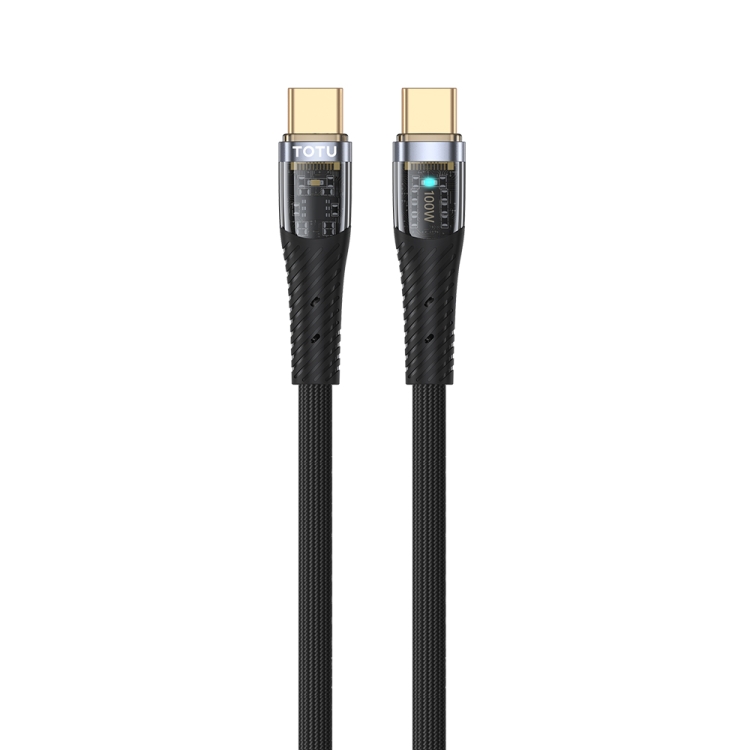 TOTU CB-8-CC 100W USB-C/Type-C to USB-C/Type-C Transparent Braided Data Cable, Length: 1.5m
