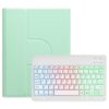 Three-color Backlight White 360 Degree Rotatable Bluetooth Keyboard Leather Case