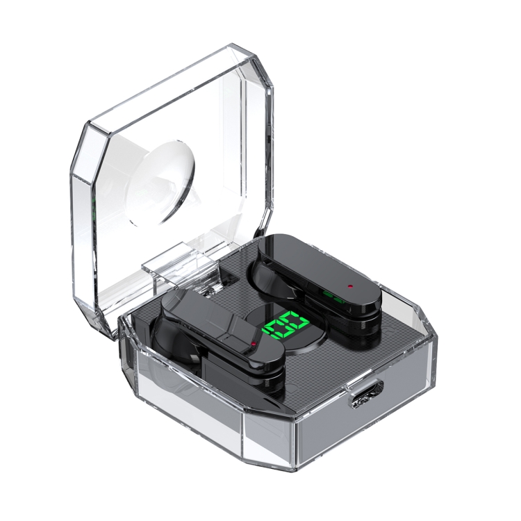 K30 Transparent Capsule Digital Display Touch Control Bluetooth Earphones