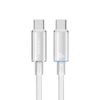 USAMS Type-C To Type-C Aluminum Alloy Clear LED 100W Fast Charge Data Cable, Length:1.2m