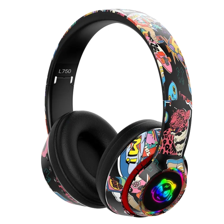 L750 3 in 1 RGB Graffiti Pattern Wireless Gaming Noise Reduction Headset