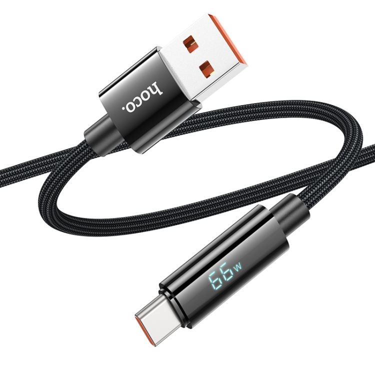 hoco U125 Benefit 1.2m 5A USB to Type-C Fast Charging Data Cable with Display