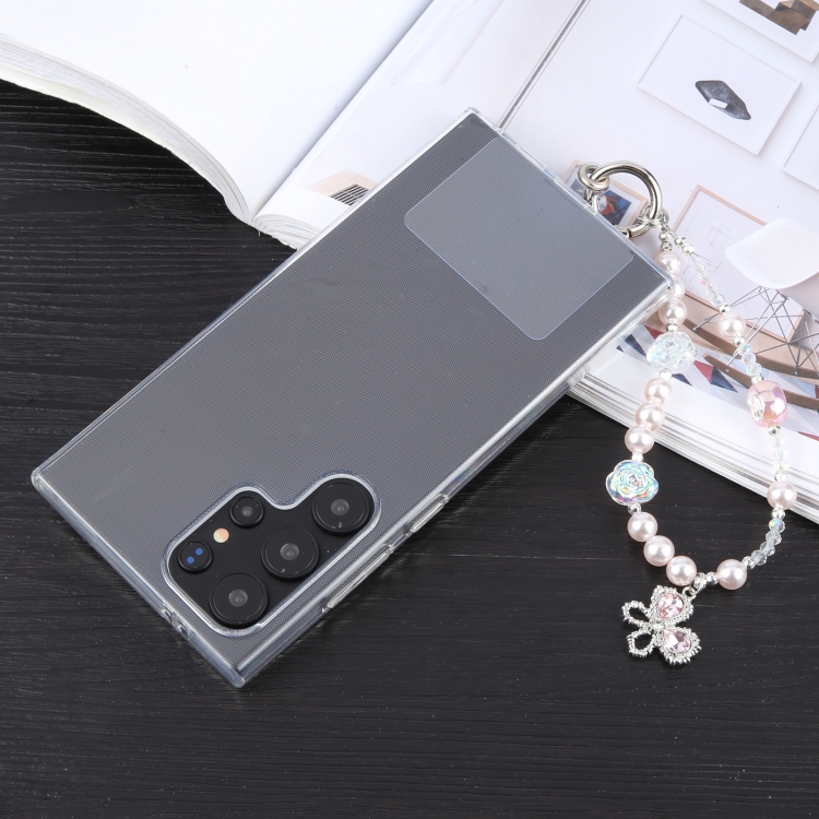 Mobile Phone Anti-lost Crystal Butterfly Beads Short Lanyard