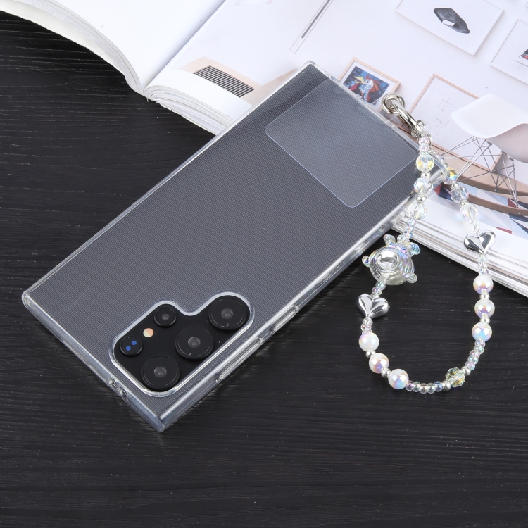 Crown Heart Bead Chain Anti-lost Phone Short Lanyard