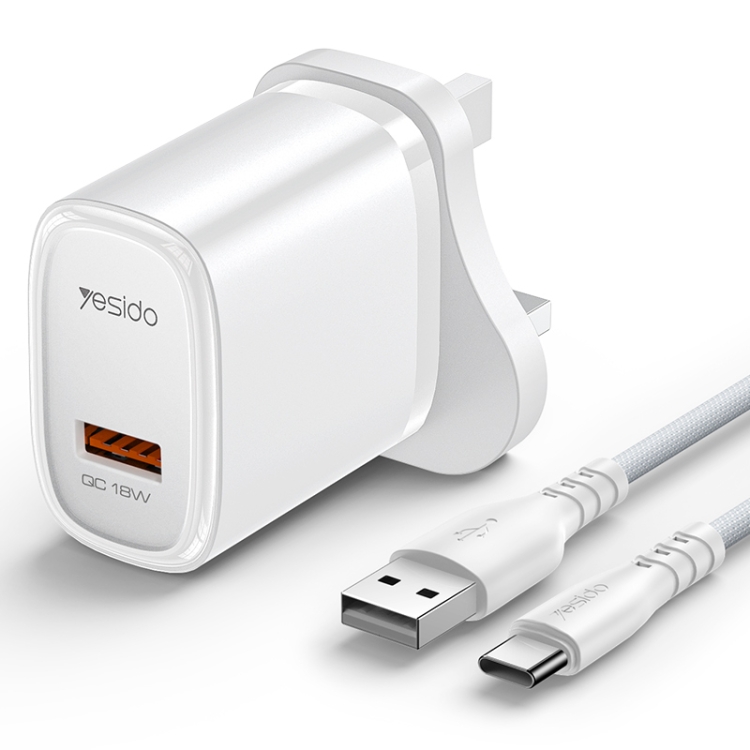 Yesido YC85C 18W USB Fast Charger with USB to USB-C / Type-C Cable