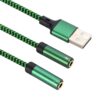 USB-A to Dual 3.5mm Separate Style Audio Adapter Cable