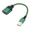 USB-A to Dual 3.5mm Integrated Style Audio Adapter Cable