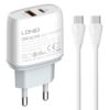 LDNIO Q229 QC3.0 / PD20W USB + Type-C Fast Charger with 1m Type-C to Type-C Cable