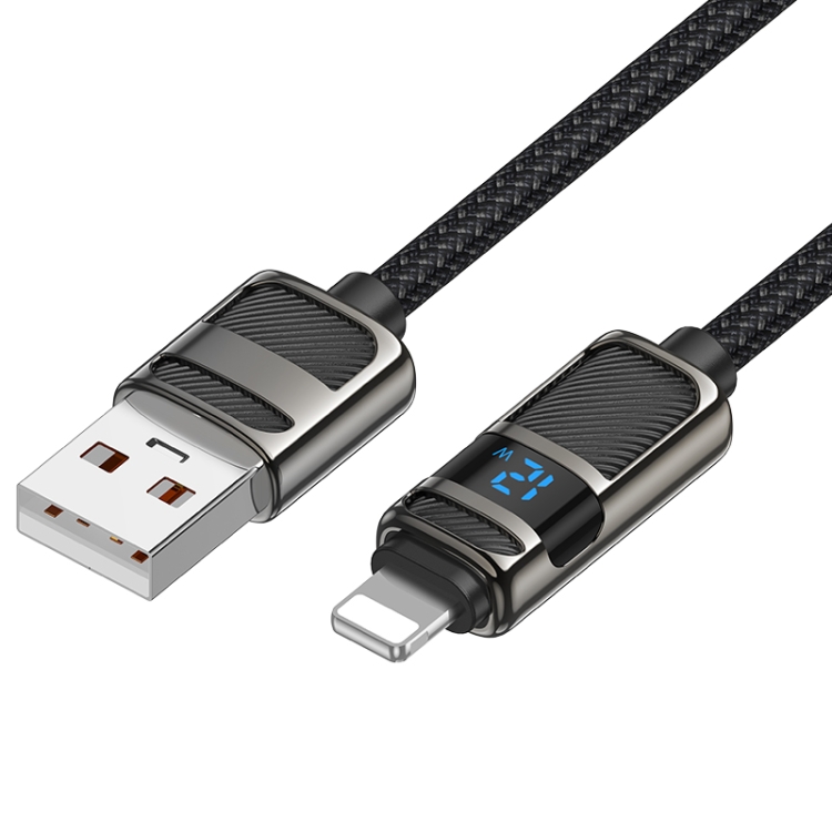 hoco U137 USB to 8 Pin Line 2.4A Charging Data Cable with Display