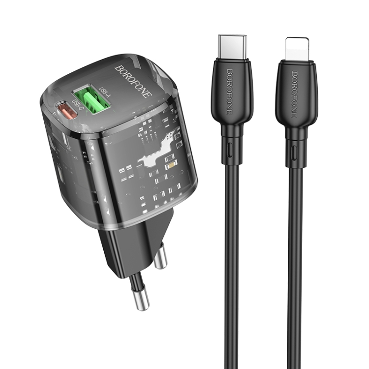 BOROFONE BN17 PD20W USB, Type-C Charger with 1m Type-C to 8 Pin Cable Set