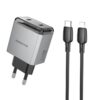 BOROFONE BN21 PD 40W 2 Type-C Charger with 1m Type-C to 8 Pin Cable Set