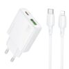 BOROFONE BN24 PD 20W USB, Type-C Charger with 1m Type-C to 8 Pin Cable Set