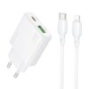 BOROFONE BN25 PD 30W USB, Type-C Charger with 1m Type-C to 8 Pin Cable Set