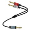 Gold Plated 6.35mm Male Dual Sound TRS Stereo to 2 x 6.35mm Male TS Mono Y Splitter Adapter Audio Cable
