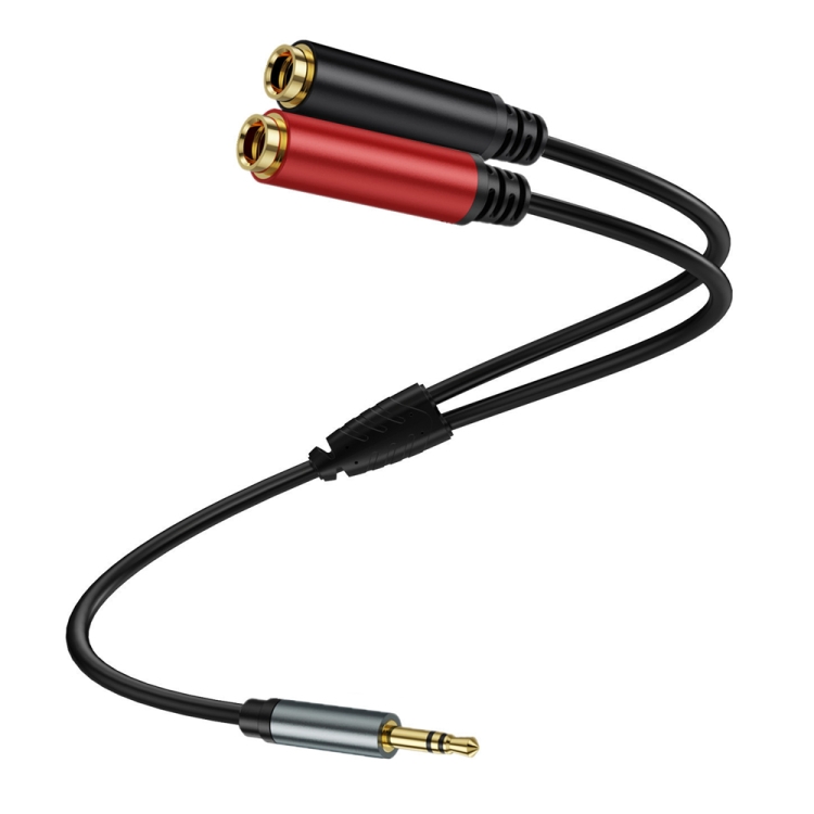 Gold Plated 3.5mm TRS Male to 2 x 6.35mm Female Laptop Y Splitter Adapter Audio Cable