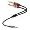 Gold Plated 3.5mm TRS Stereo to Dual 6.35mm TS Mono Y Splitter Adapter Audio Cable