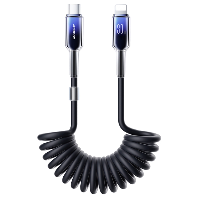 JOYROOM S-A43 30W USB-C / Type-C to 8 Pin Coiled Fast Charging Data Cable