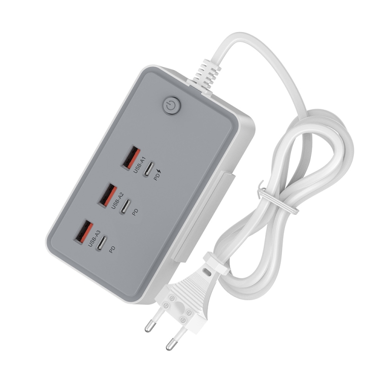 CY-PC02 35W 6-Port Multifunctional Desktop Charger with Holder