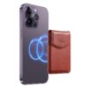 Denior V14 MagSafe Magnetic Phone Genuine Leather Card Sleeve